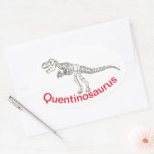 Sticker Ovale Nom de dinosaure personnalisé (Enveloppe)
