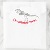 Sticker Ovale Nom de dinosaure personnalisé (Sac)