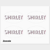 Sticker Ovale Nom de la vignette Shirley (Feuille)