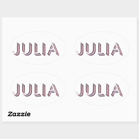 Sticker Ovale Nom de l'autocollant Julia (Feuille)