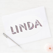 Sticker Ovale Nom de l'autocollant Linda (Enveloppe)