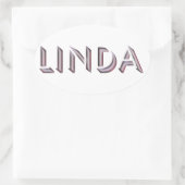Sticker Ovale Nom de l'autocollant Linda (Sac)