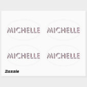 Sticker Ovale Nom de l'autocollant Michelle (Feuille)