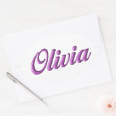 Sticker Ovale Nom de l'autocollant Olivia (Enveloppe)
