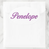 Sticker Ovale Nom de l'autocollant Penelope (Sac)