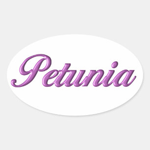 Sticker Ovale Nom de l'autocollant Petunia