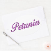 Sticker Ovale Nom de l'autocollant Petunia (Enveloppe)