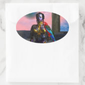 STICKER OVALE NORA CYBER WARRIOR (Sac)