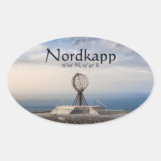 Sticker Ovale Nordkapp Norvège (Devant)