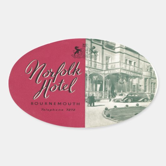Sticker Ovale Norfolk Hotel Bournemouth (Devant)
