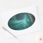 Sticker Ovale Northern Lights Norvège (Enveloppe)