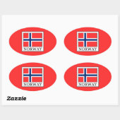 Sticker Ovale Norvège (Feuille)