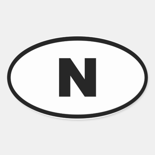 Sticker Ovale Norvège N Europe (Devant)