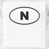 Sticker Ovale Norvège N Europe (Sac)