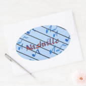 Sticker Ovale Notes de Nashville bleu (Enveloppe)