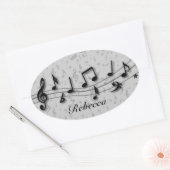 Sticker Ovale Notes musicales de Personnalized (Enveloppe)