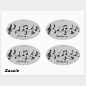 Sticker Ovale Notes musicales de Personnalized (Feuille)