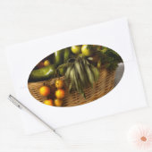 Sticker Ovale Nourriture - Veggie - Conseils sur les dimensions (Enveloppe)