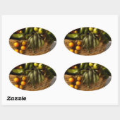 Sticker Ovale Nourriture - Veggie - Conseils sur les dimensions (Feuille)