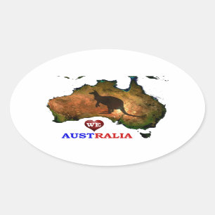 STICKER OVALE NOUS AIMONS L'AUSTRALIE