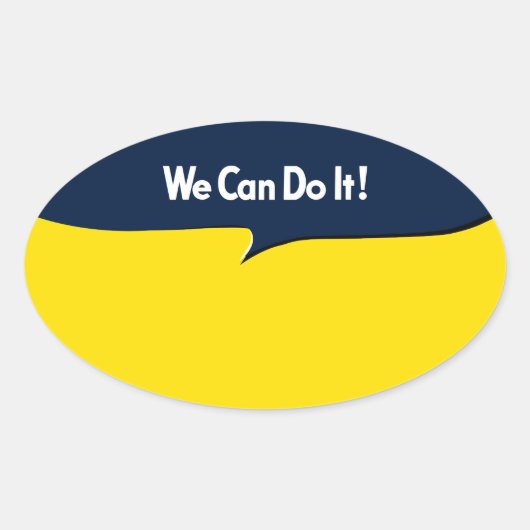 Sticker Ovale Nous pouvons le faire Rosie (Devant)