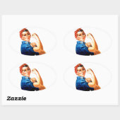 Sticker Ovale Nous pouvons le faire Rosie la propagande 2ÈME GUE (Feuille)