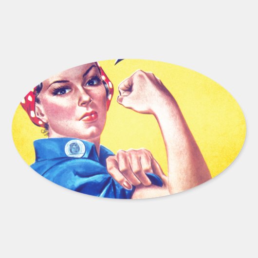 Sticker Ovale Nous pouvons le faire Rosie le Riveter (Devant)