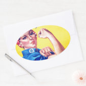 Sticker Ovale Nous pouvons le faire Rosie le Riveter (Enveloppe)
