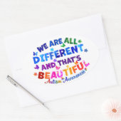 Sticker Ovale Nous sommes tous différents (Enveloppe)