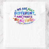 Sticker Ovale Nous sommes tous différents (Sac)