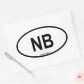 Sticker Ovale Nouveau-Brunswick "NB" (Enveloppe)
