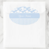 Sticker Ovale Nuages mignons et rayures (Sac)