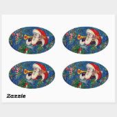 STICKER OVALE NUIT DE NOËL / PÈRE NOËL BUGLER (Feuille)