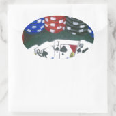 Sticker Ovale Nuit de poker (Sac)