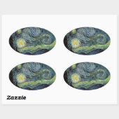 Sticker Ovale Nuit étoilée - van Gogh (Feuille)