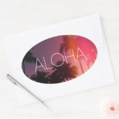 Sticker Ovale Nuit tropicale d'Aloha (Enveloppe)