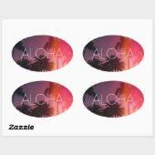 Sticker Ovale Nuit tropicale d'Aloha (Feuille)