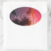 Sticker Ovale Nuit tropicale d'Aloha (Sac)