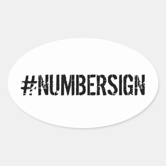 Sticker Ovale #NUMBERSIGN Récupérer Le # (Devant)