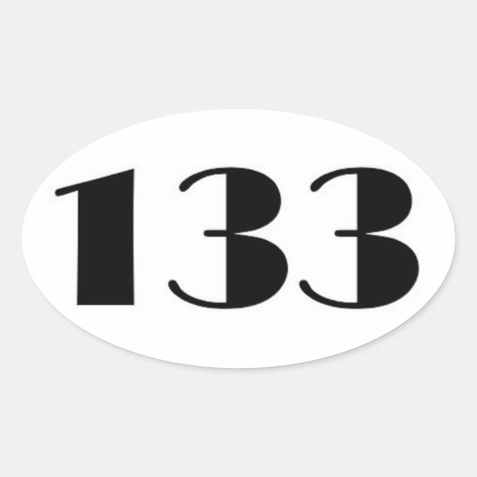 Sticker Ovale Numéro 133 Mid Century (Devant)