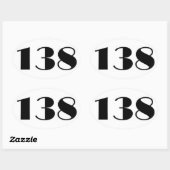 Sticker Ovale Numéro 138 Mid Century (Feuille)