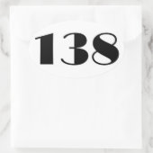 Sticker Ovale Numéro 138 Mid Century (Sac)