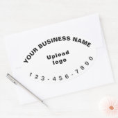 Sticker Ovale Numéro de téléphone d'affaires sur l'étiquette en (Enveloppe)
