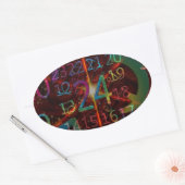 Sticker Ovale Numéros psychadéliques motif, design fascinant (Enveloppe)