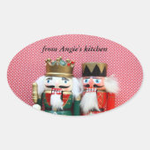 Sticker Ovale Nutcrackers avec pois (Devant)