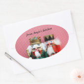 Sticker Ovale Nutcrackers avec pois (Enveloppe)