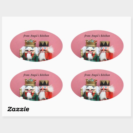 Sticker Ovale Nutcrackers avec pois (Feuille)