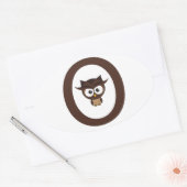 Sticker Ovale O - Chouette (Enveloppe)
