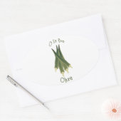 Sticker Ovale O est pour Okra (Enveloppe)