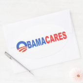 Sticker Ovale Obama se soucie (Enveloppe)